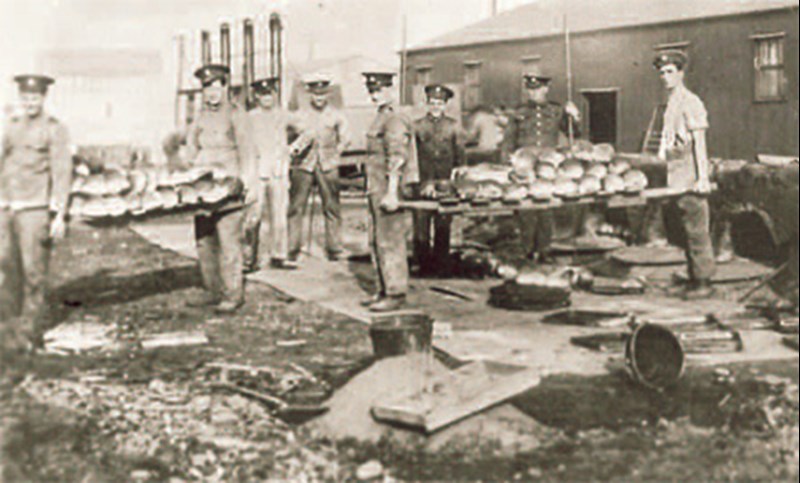 Men Of The Army Service Corps Stand Outside The Field Bakery At Brocton Camp