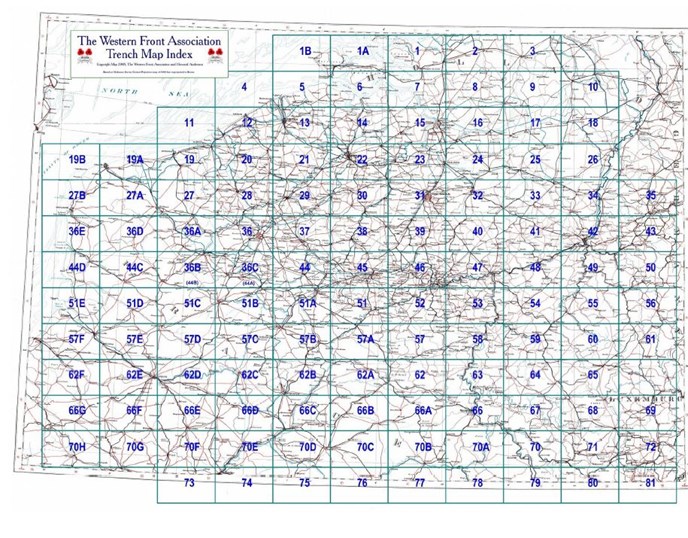 The Full Great War Grid Numbering, Based On Belgian Sheet Numbers And Extended Across France And Holland