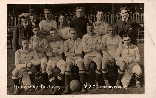The Huddersfield Team Prior To Kick Off Against Bradford Park Avenue On 11 April 1914, Courtesy Roger Pashby