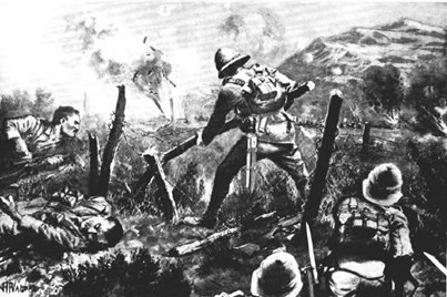 Cpl Cosgrove In Action. From Deeds That Thrill The Empire