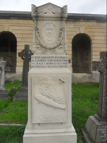 Warneford's (Non Standard) Headstone In Brompton Cemetery.