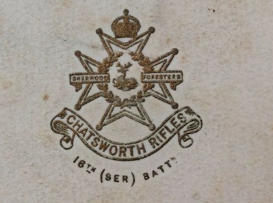 Chatsworth Rifles Xmas Card 1915 Capture