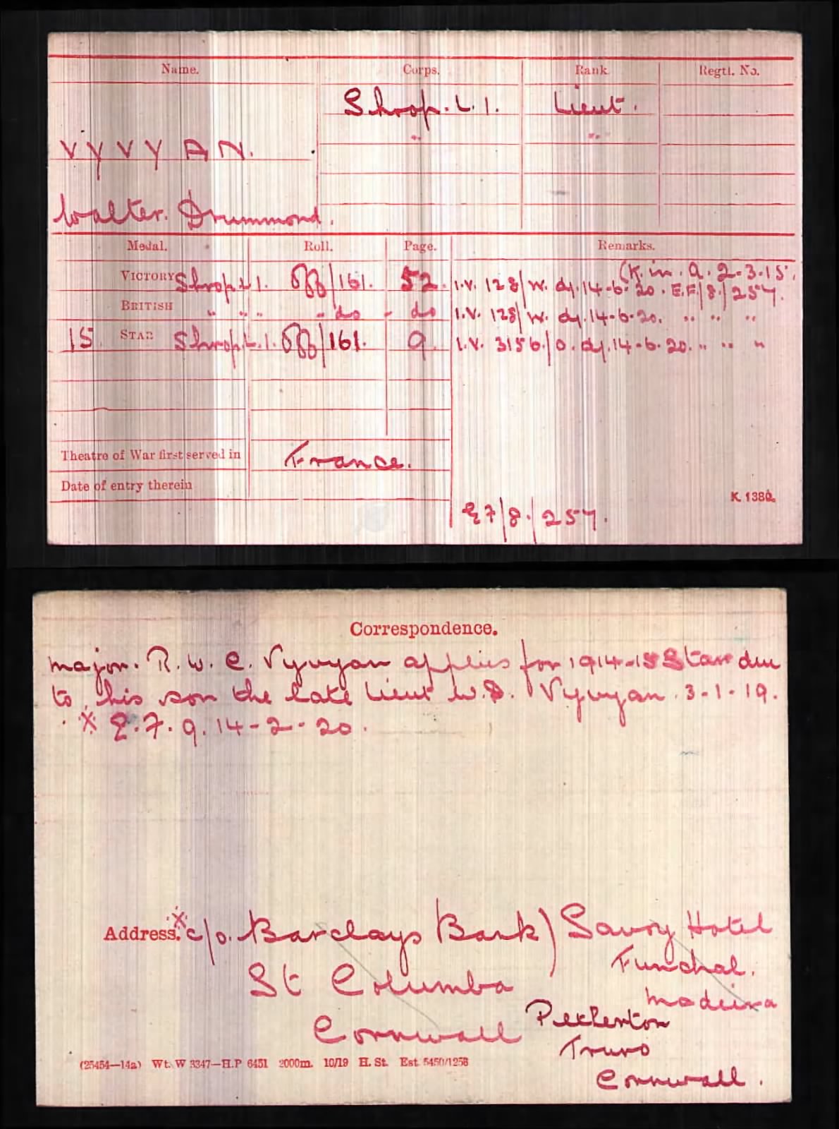 Walter Drummond Vyvyan MIC