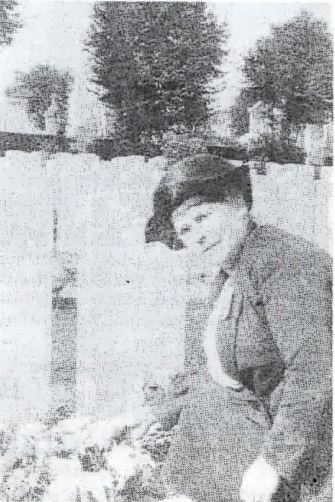 Mr George Horey Standing Behind His Son's Headstone Al Daours Communal Cemetery Extension On September 30, 1923