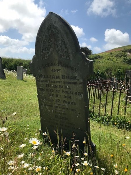 William Buse’s headstone. Christopher’s can be seen in the background to the left of his father-in-law’s. (Photo: Paul Blumsom)