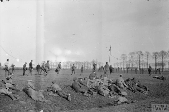 British And French Troops Playing Football Behind The Line At Ypres, February 1915