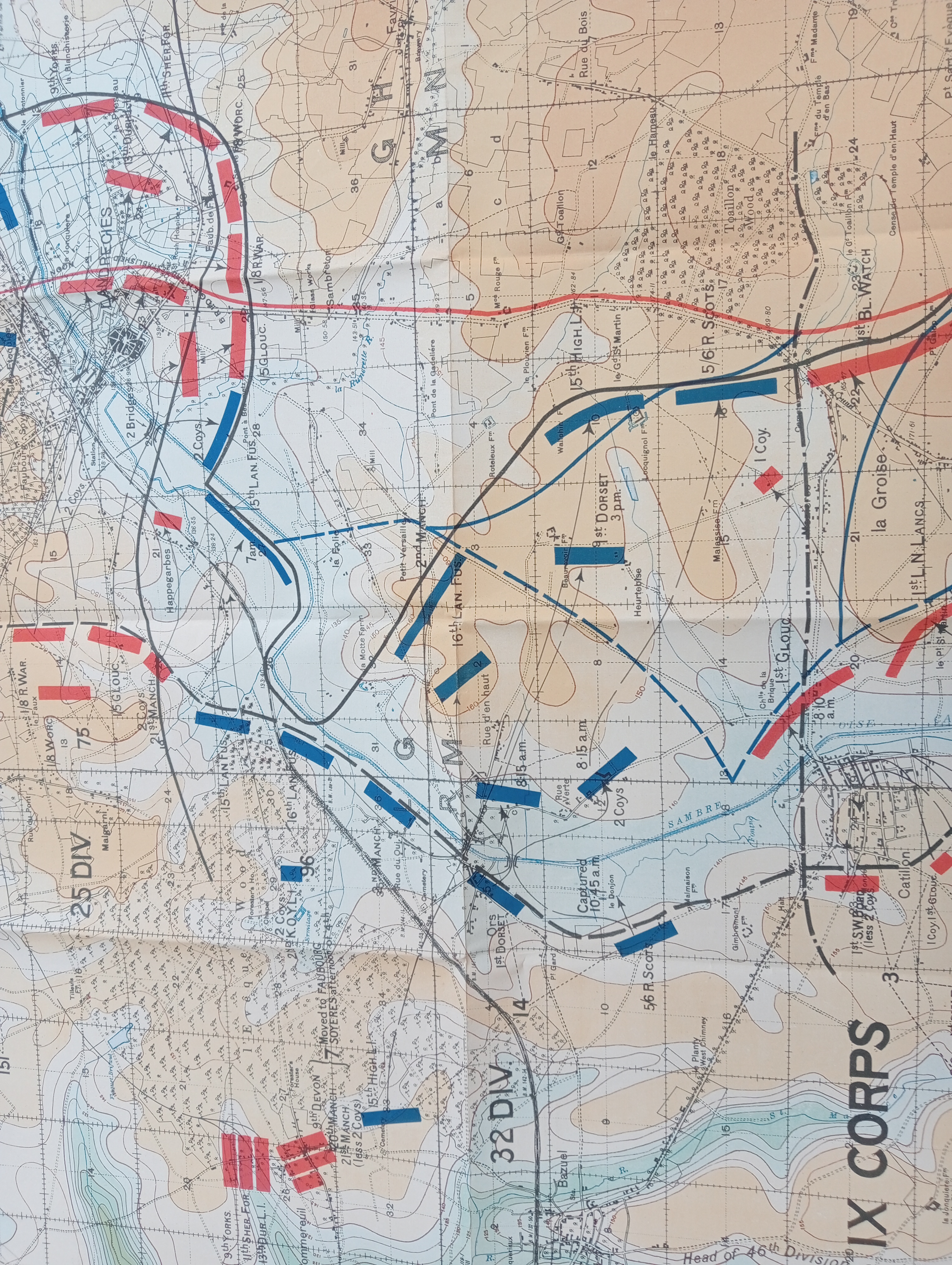 Fourth Army Map 17 The Crossing Of The Sambre And Oise Canal November 4Th (1)