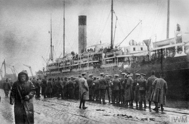 Soldiers Of The British Expeditionary Force Arrive In Le Havre, France, On 16 August 1914 Following The Outbreak Of War.