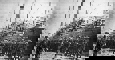 Soldiers Of The British Expeditionary Force Arrive In Le Havre, France, On 16 August 1914 Following The Outbreak Of War.