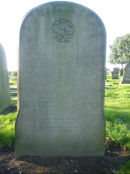 The Headstone To Zillah, In Hyde Park Cemetery, Doncaster.