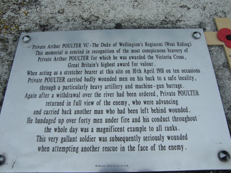 Arthur Poulter Plaque Private Memorial