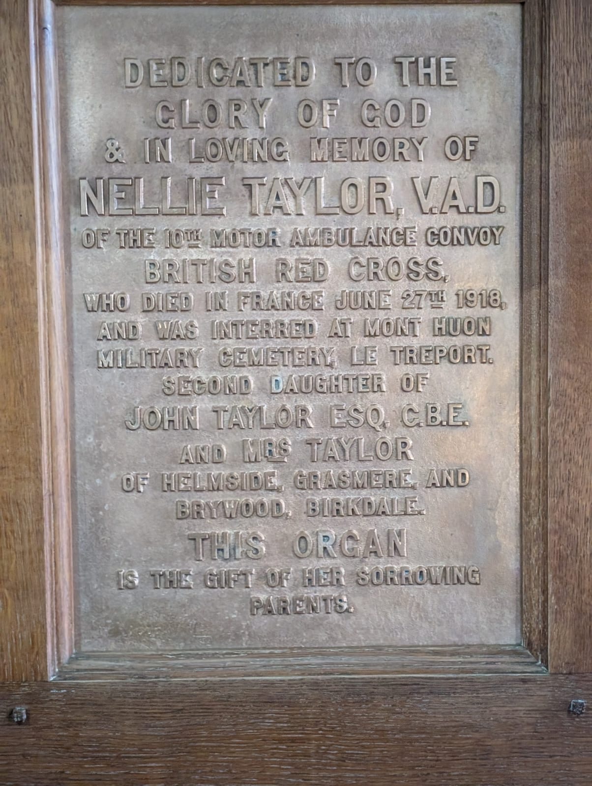 Memorial To A Young Woman, Nellie Taylor