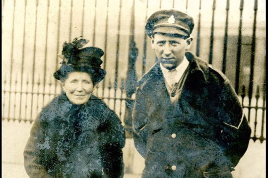 L:Cpl Collins Outside Buckingham Palace With His Mother, After Receiving The Albert Medal