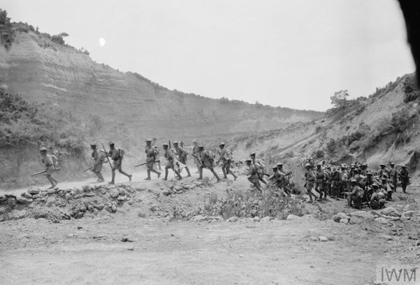 Gully Ravine, Gallipoli. This Photo Shows Soldiers Of A Gurkha Battalion Of 29Th (Indian) Brigade Moving Through Gully Ravine On 8 June 1915