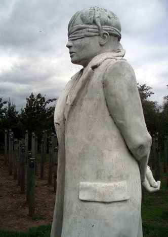 A Close Up Of The Memorial Based On Private Herbert Burden.