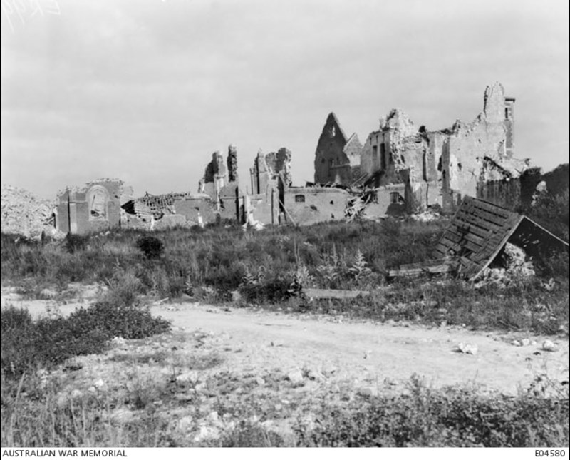 CWGC and the ruined village of Lagnicourt.