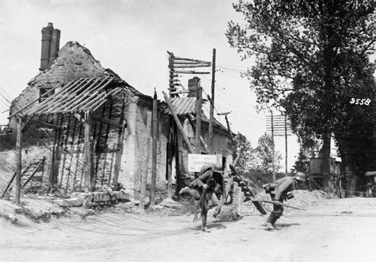 German Infantry Working Forward Through The Village Of Pont Arcy