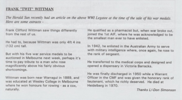 Frank’S Obituary Is Taken From The Herald Sun