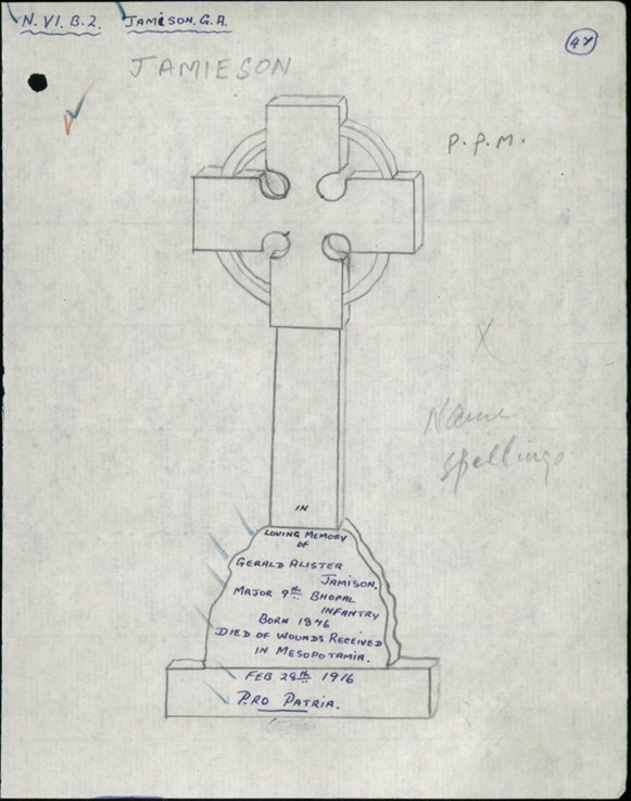 Original Headstone For Gerald Jamieson