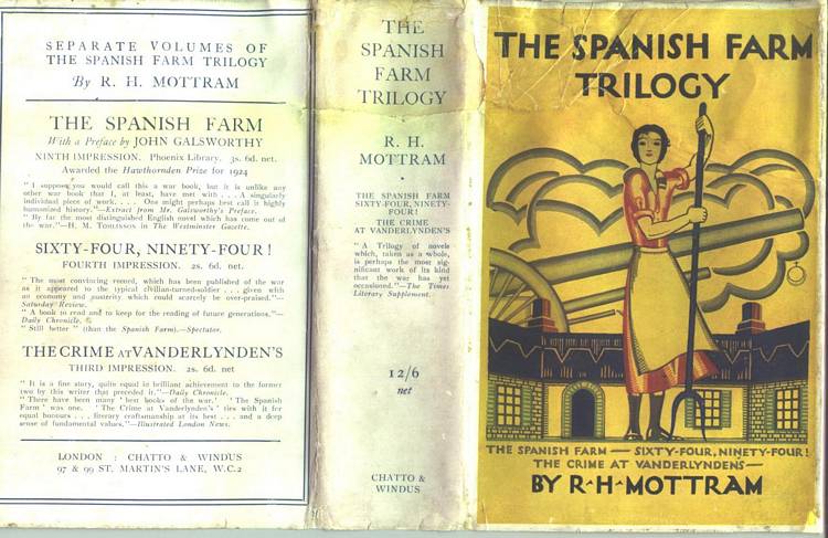 Book Sleeve Cover, Spine And Back Cover For R H Mottram's Spanish Farm Trilogy