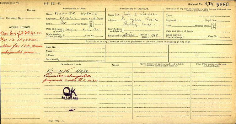 Ledger For Horace Waller