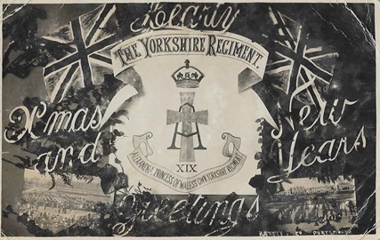 Yorkshire Regt Postcard Xmas