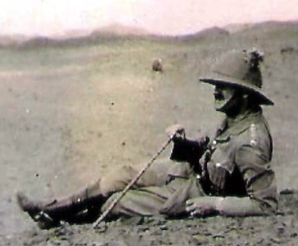 Captain Arthur Spafford Is Seen Reclining In The Desert In Egypt Prior To Embarkation For Gallipoli.