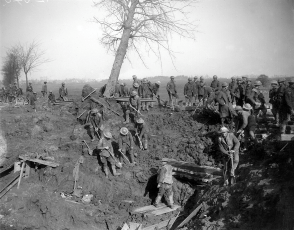 Members Of The 2Nd Pioneer Battalion Filling In One Of The Several Large Craters Caused By German Mines On The Main Bapaume Road Between Le Sars And Bapaume