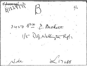 The 'Inner' Envelope Containing The Will Of Private Ernest Beckett