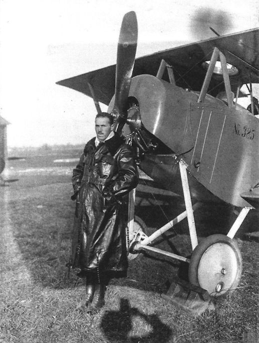 Francesco Baracca With His First Fighter, Nieuport 10 Serial 385