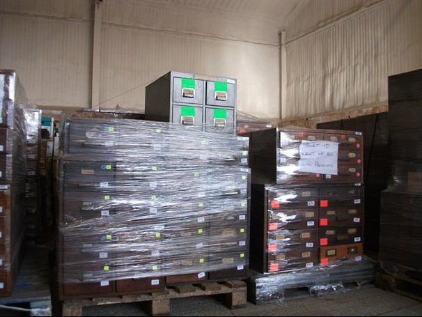 Merchant Marine Set Of Drawers On Top Of One Pallet Of Wooden Units