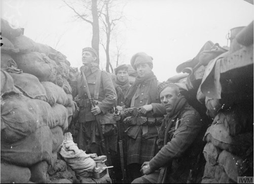 Taken By Fyfe, This Photo Is Captioned 'Troops Of The 1.10Th Battalion, King's Regiment (Liverpool Scottish) In The Q3 Trench At St. Eloi, April May 1915.' (IWM Q49836)