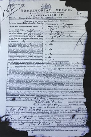 John Danton Mayhew Form