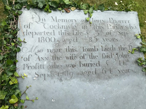 Gravestone Of John Profitt 1716 1800