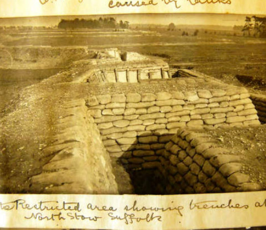 Sandbags And Trenches Near North Stow Farm