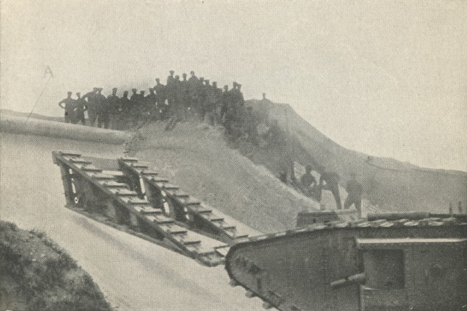 A Mark IV Male Tank With A Fixed Inclined Timber Ramp
