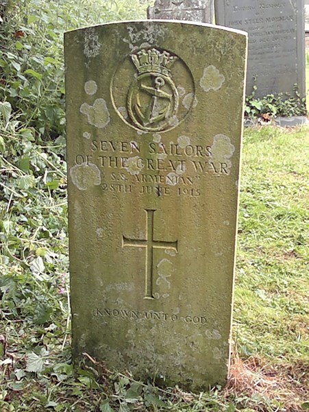 CWGC headstone for the seven unidentified seamen at St Endellion (Image: thebignote.com)