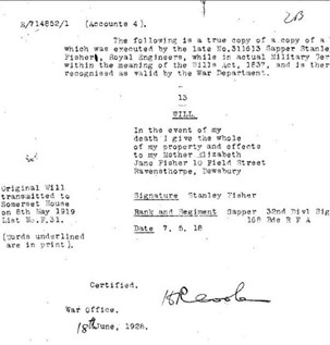 The Typed Will Of Stanley Fisher