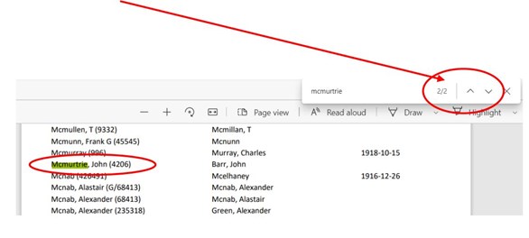 Searching The Results