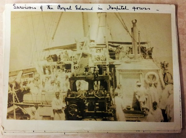 Survivors Of The Royal Edward In Hospital Gowns.