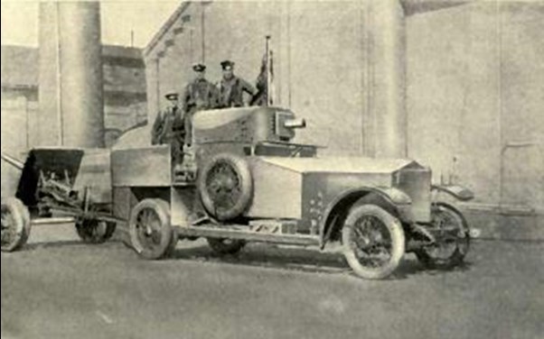 Dunkirk, April 1915 This Shows The Armoured Car With A Trailer Attached.