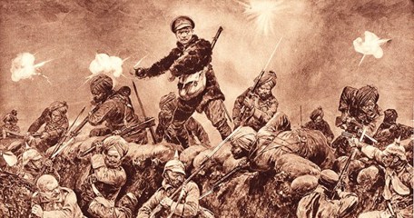 Indian Troops Charging German Positions At Neuve Chapelle, 1915. First Published In 'The Great War' Ed. H.W. Wilson, 1916