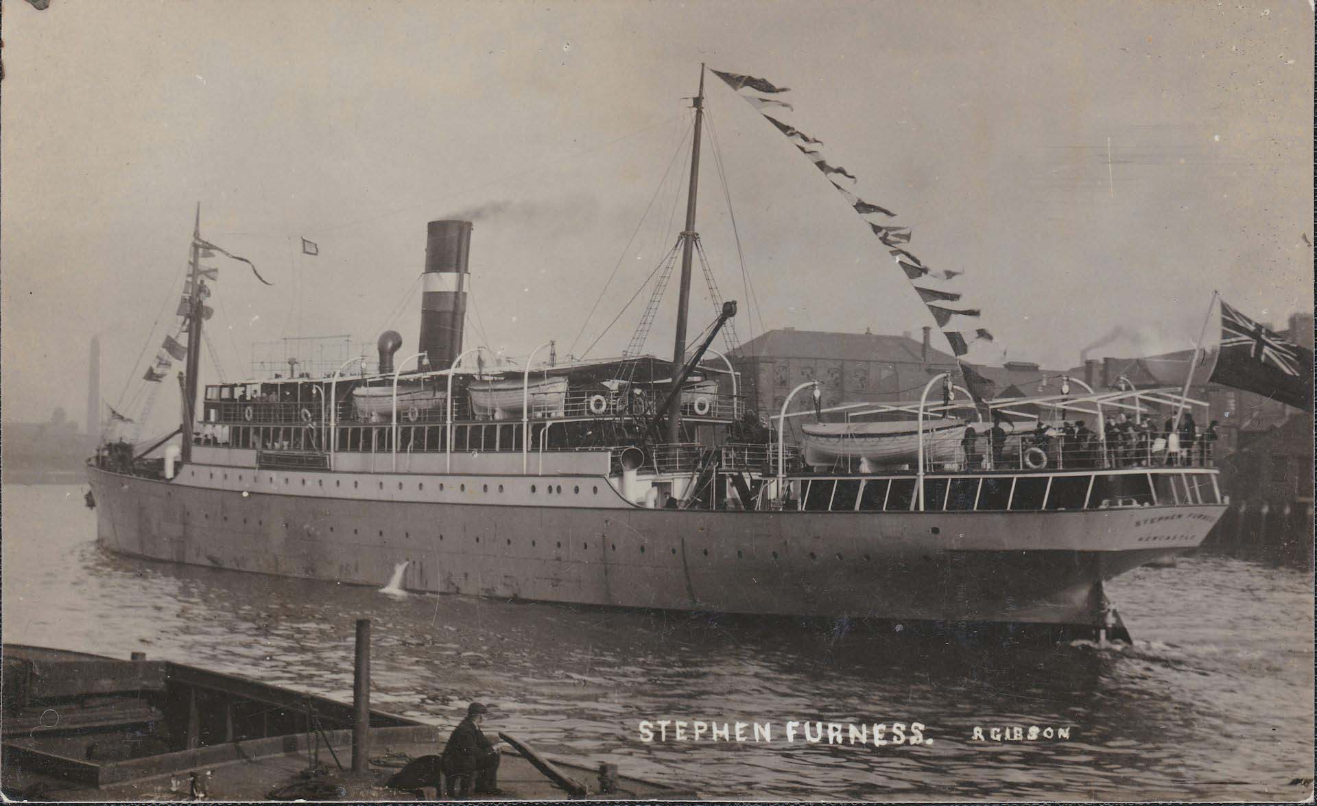 Photo Postcard By Gibson Featuring The Steamer Stephen Furness (1910 1917)