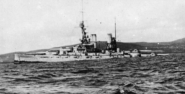 SMS Bayern Down By The Stern And Sinking At Scapa Flow. Courtesy IWM SP1625