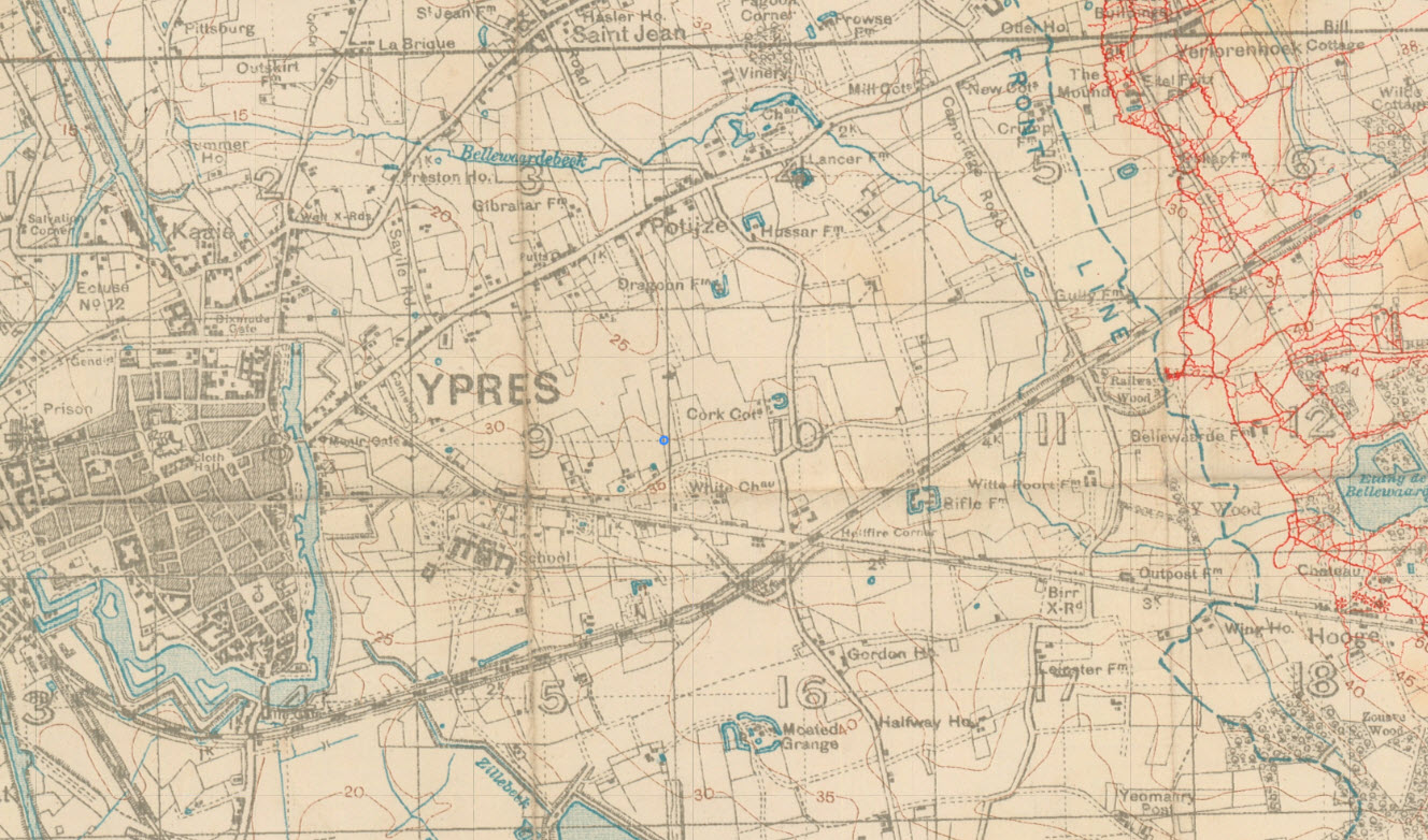 British Front Line And German Trenches As At 25 June 1916