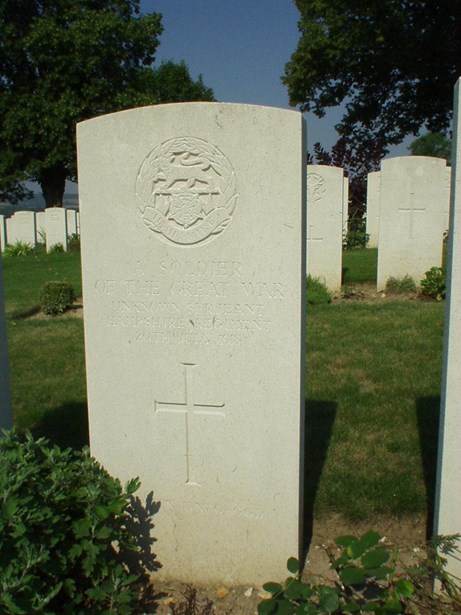 Leaonard Maidment Headstone As An Unknown Sergeant Hampshire Regiment