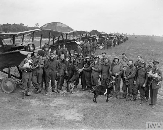 The Officers And Royal Aircraft Factory S.E.5A Scouts Of No. 85 Squadron At St Omer Aerodrome