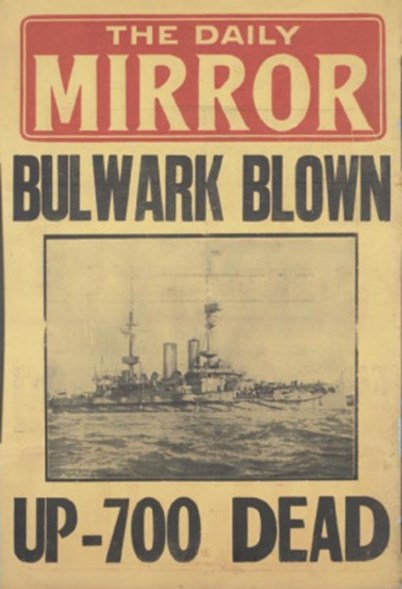 Daily Mirror HMS Bulwark Explodes