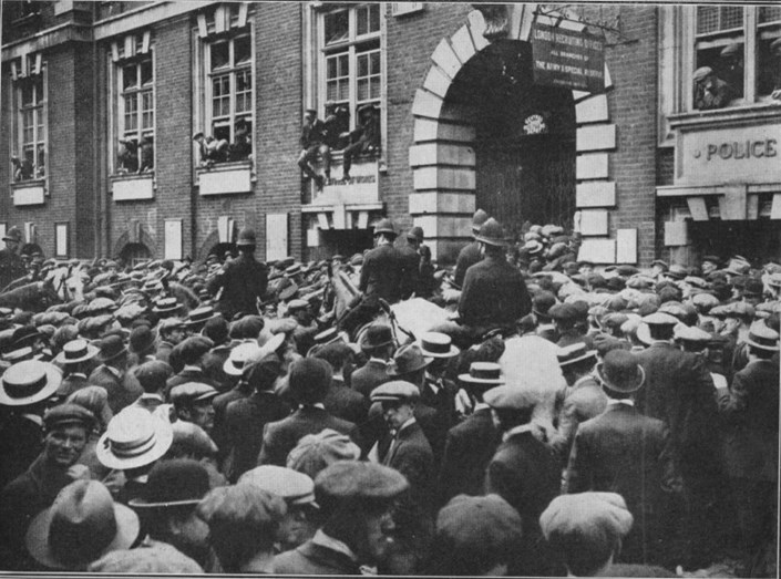 Recruiting Offices Were Mobbed By Men Wanting To Join Up.