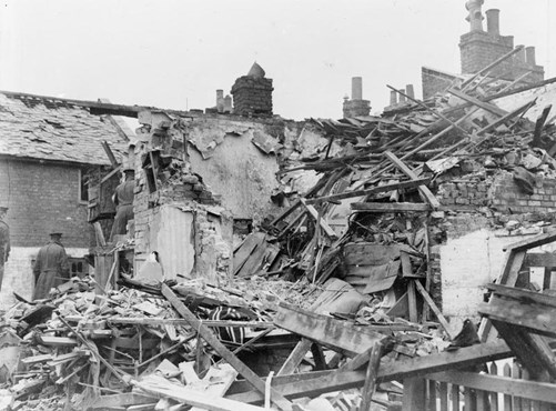 The Remains Of Houses In Bentinck Street, King's Lynn, Destroyed By Bombs Dropped By Zeppelin L4. Image Courtesy Of The Imperial War Museum, Q53591